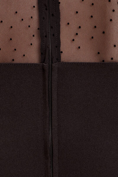 Robe droite plumetis noir femme