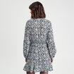 Robe évasée volantée noir femme