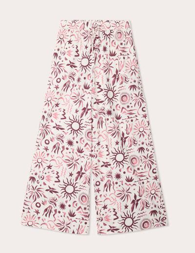 Pantalon large rose femme