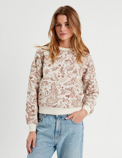 Sweat manches longues blanc femme