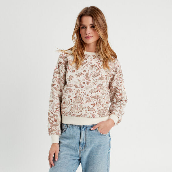 Sweat manches longues blanc femme