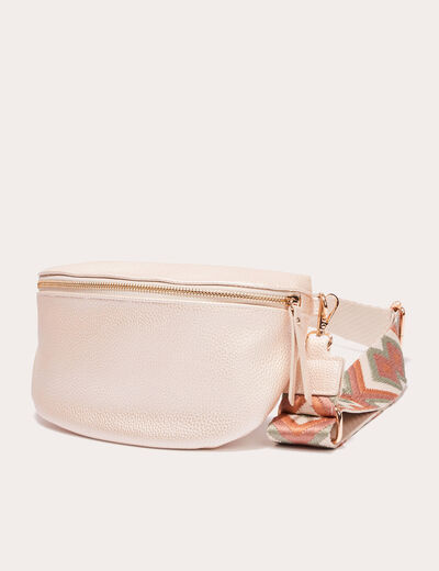 Sac banane en bandoulière gris argent femme