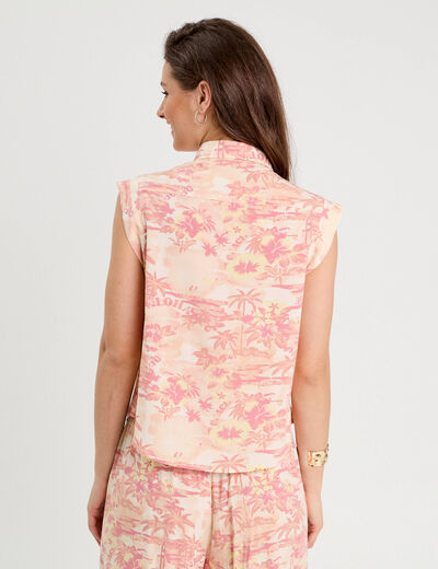 Chemise sans manches beige femme
