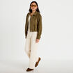 Veste effet boule oversize cropped vert kaki femme