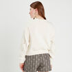 Sweat détails broderie ecru femme