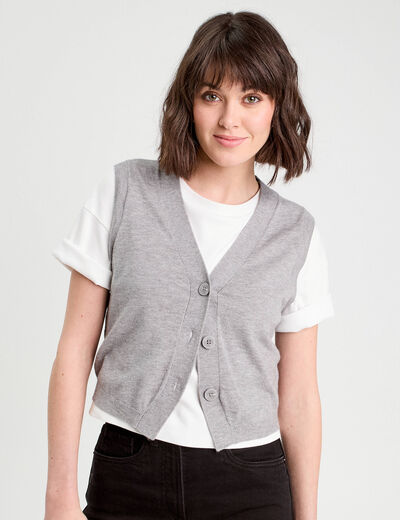 Gilet sans manches gris foncé femme