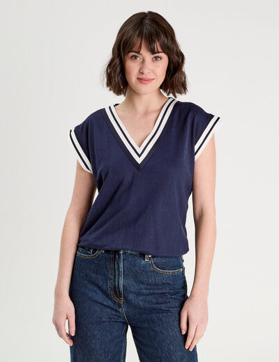 Débardeur sans manches bleu marine femme