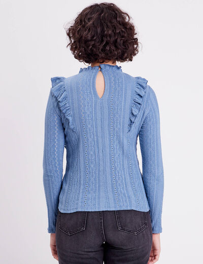 Blouse manches longues bleu clair femme