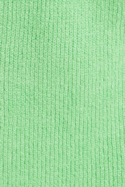 Robe pull droite col montant vert femme