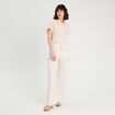 Pantalon large ajouré ecru femme