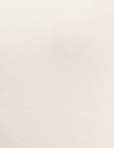 T-shirt manches longues cintré ecru femme