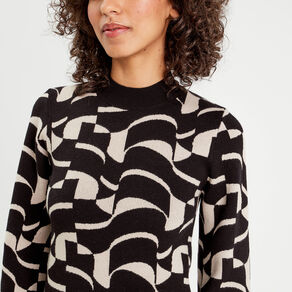 robe pull evasee col montant blanc femme Robe pull évasée col montant blanc femme