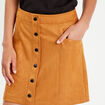 Jupe trapèze suédine camel femme