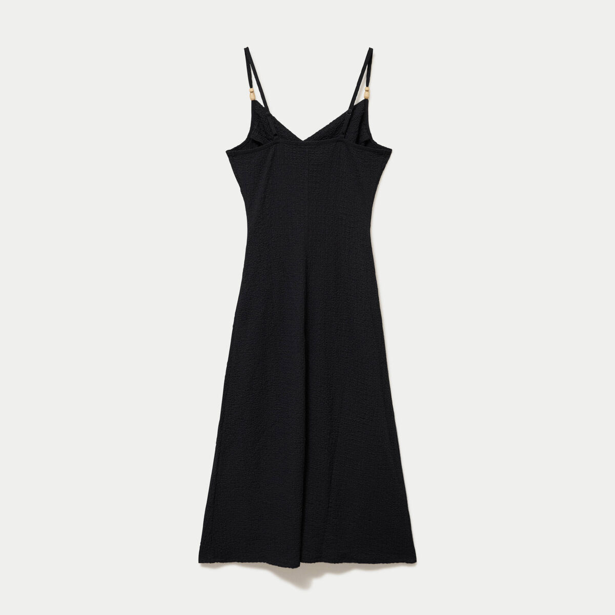 Robe longue droite en maille noir femme