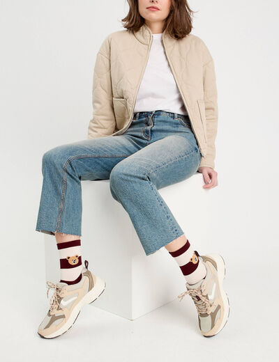 Jeans flare 7/8ème denim dirty femme