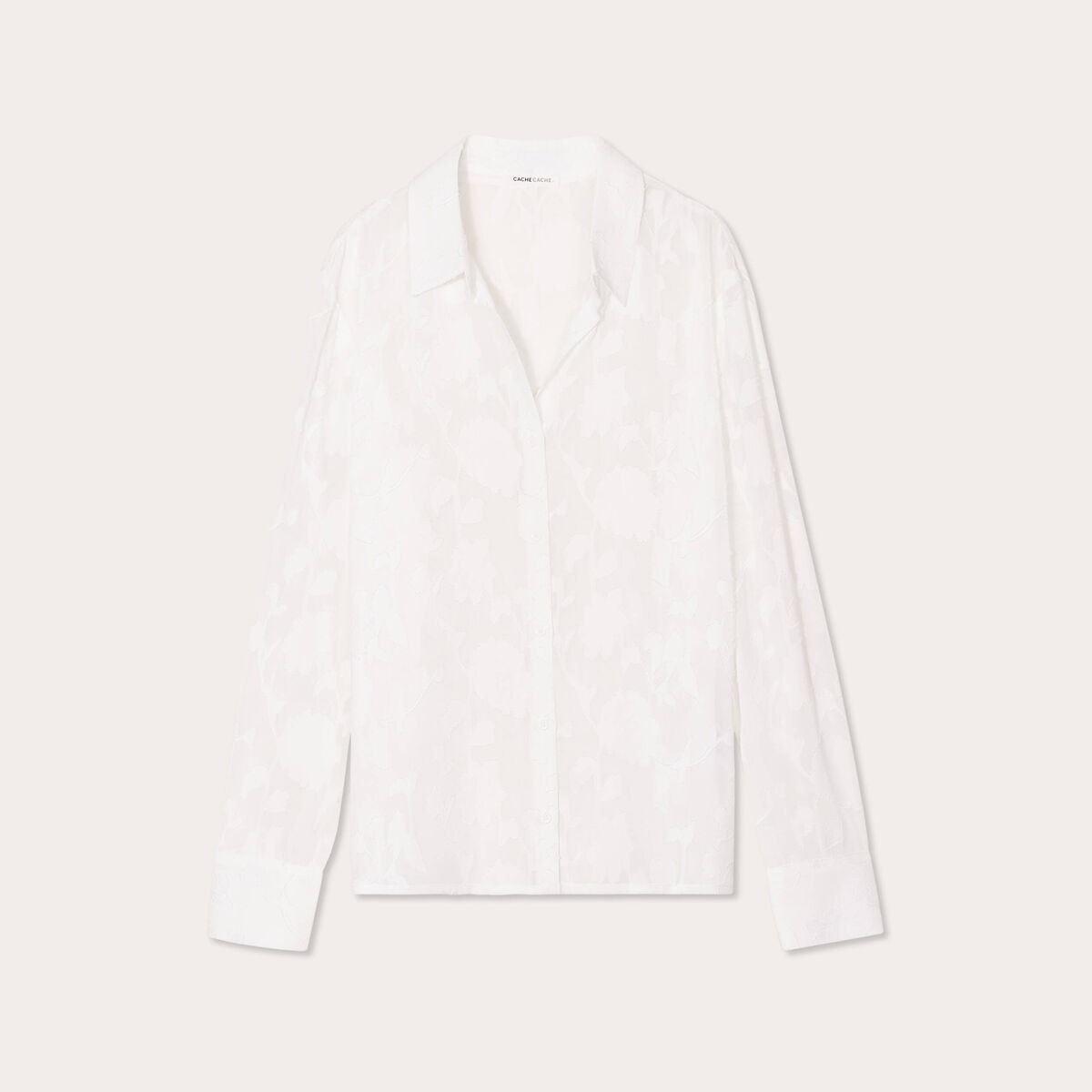 Chemise brodée ecru femme