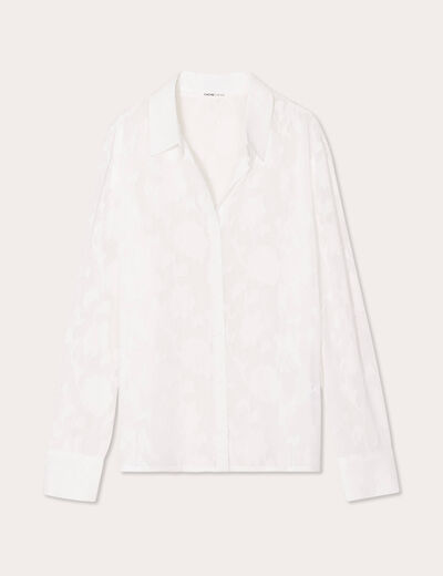 Chemise brodée ecru femme