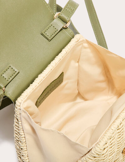sac effet chiné vert kaki femme
