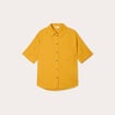 Chemise manches courtes contenant du lin jaune citron femme