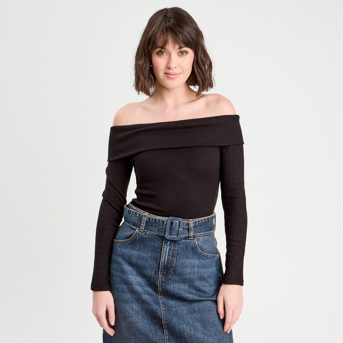 T-shirt manches longues noir femme