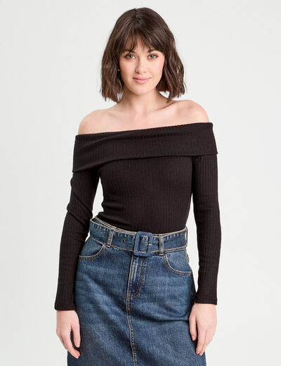 T-shirt manches longues noir femme