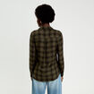 Chemise &agrave; carreaux fils m&eacute;tallis&eacute;s vert menthe femme