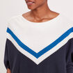 Pull manches 3/4 chauve-souris bleu marine femme