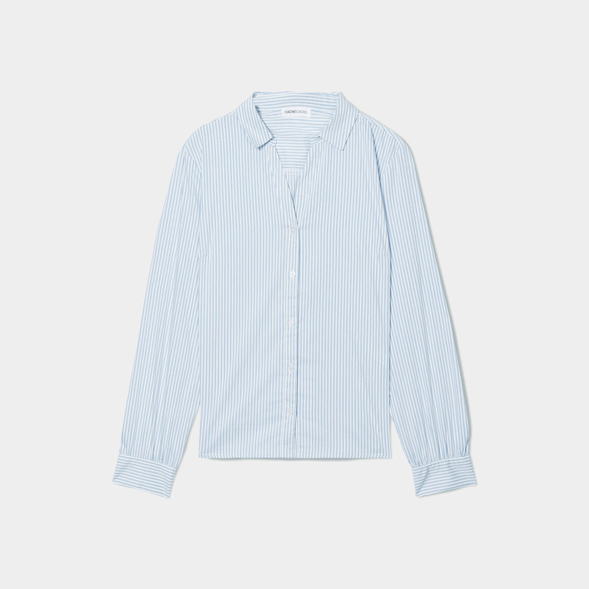 Chemise manches longues bleu ciel femme