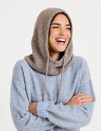 Cagoule taupe femme