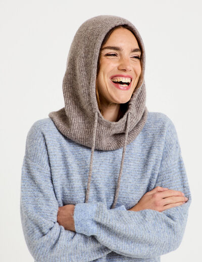 Cagoule taupe femme