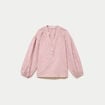 Blouse vichy brod&eacute;e rose femme