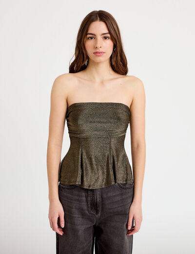 Bustier sans manches couleur or femme