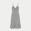 Robe longue d&eacute;collet&eacute; &agrave; fines bretelles blanc femme