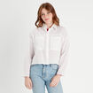 Chemise manches longues poches ecru femme