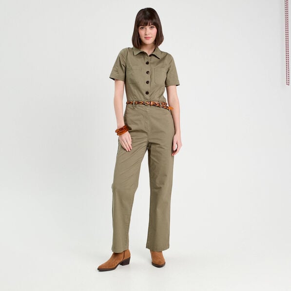 combinaison pantalon ceinturee vert kaki femme Combinaison pantalon ceinturée vert kaki femme