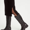 Jupe tricot midi droite noir femme