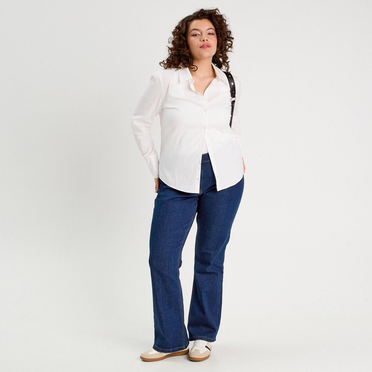 Chemise manches longues ecru femme