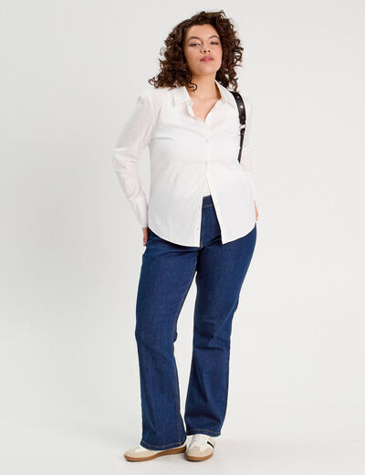 Chemise manches longues ecru femme