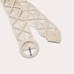Ceinture large effet macramé ecru femme