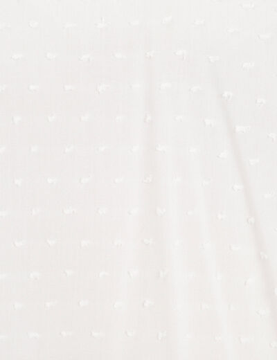 Blouse manches courtes brodée blanc femme