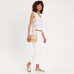Blouse sans manches pliss&eacute;e ecru femme