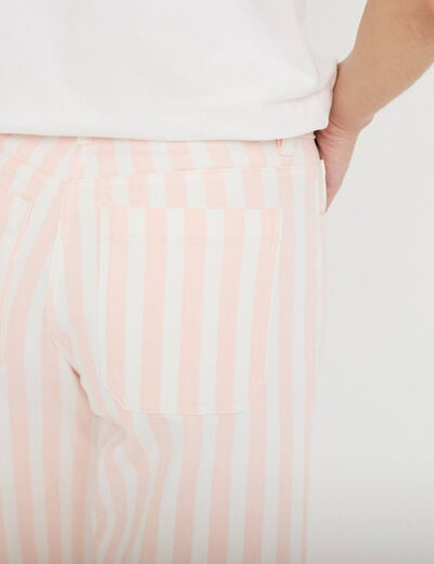 Pantalon bootcut 3/4 taille haute blanc femme