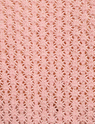 Pull ajouré manches longues rose pastel femme