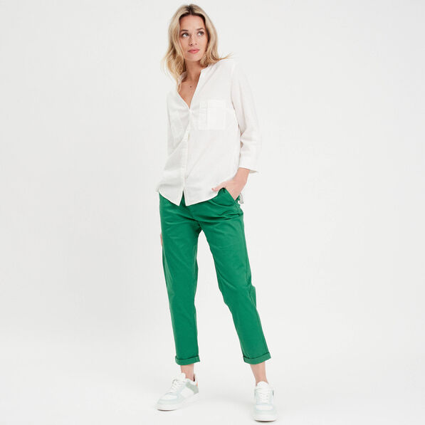 chemise manches 34 contenant du lin ecru femme Chemise manches 3/4 contenant du lin ecru femme