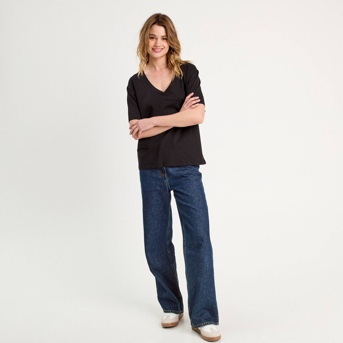 T-shirt manches courtes noir femme
