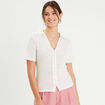 Chemise manches courtes ecru femme