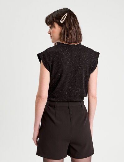 Pull sans manches noeud noir femme