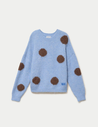 Pull manches longues bleu ciel femme