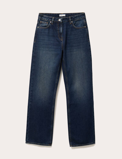 Jeans droit 5 poches denim stone femme