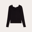T-shirt manches longues 2-en-1 noir femme